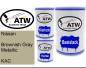 Preview: Nissan, Brownish Gray Metallic, KAC: 500ml Lackdose + 500ml Klarlack + 250ml Härter - Set, von ATW Autoteile West.